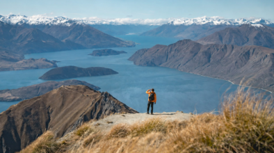 Man kijkt uit over Roys Peak bij Wanaka