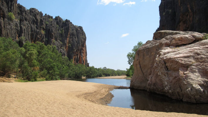 De Windjana Gorge bij de Gibb River Road in Kimberly